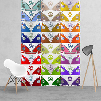 Multi Coloured Campervan Wallpaper VW Wall Mural