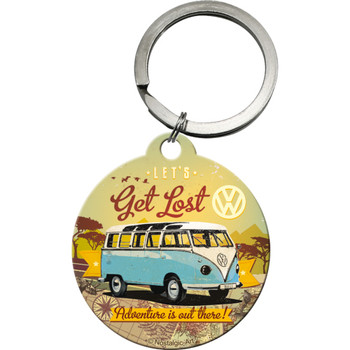 Volkswagen Campervan Get Lost Metal Round Key Ring Volkswagen Campervan Get Lost Metal Round Key Ring