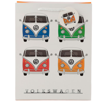 Volkswagen Quad Coloured Campervan Medium Gift Bag