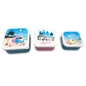 Volkswagen Campervan Waves Are Calling Set of 3 Lunch Boxes