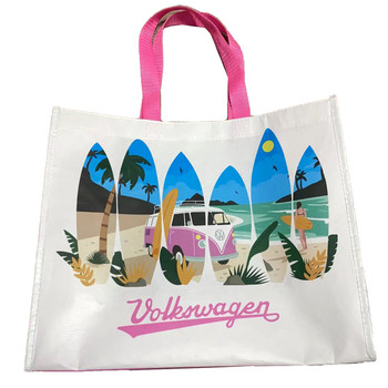 Volkswagen Campervan Waves Are Calling Beach Reusable Shopper Bag