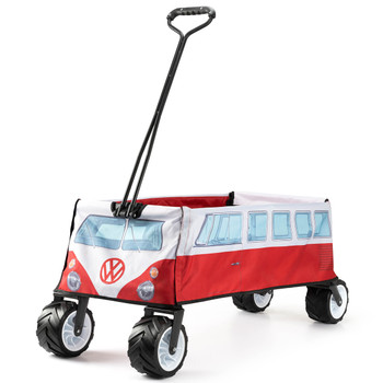 Volkswagen Red Campervan Pull Along Foldable Festival Trolley