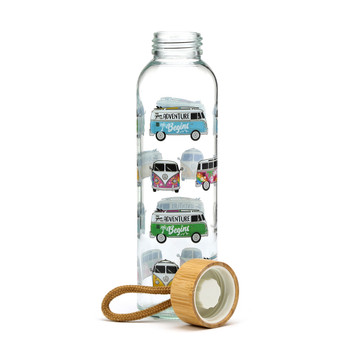 Volkswagen Campervan Adventure Summer Glass Drinks Bottle