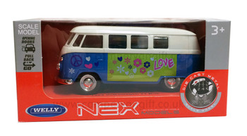 Blue Diecast Campervan Pull Back & Go Toy Model