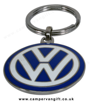 VW Logo Keyring - VW Blue Enamel Keyring Double Sided - LARGE 4cm