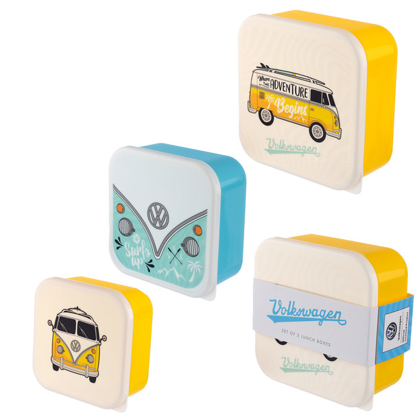 Volkswagen Campervan Adventure Begins Set of 3 Lunch Boxes