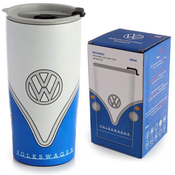 Volkswagen Blue Campervan Insulated Travel Mug