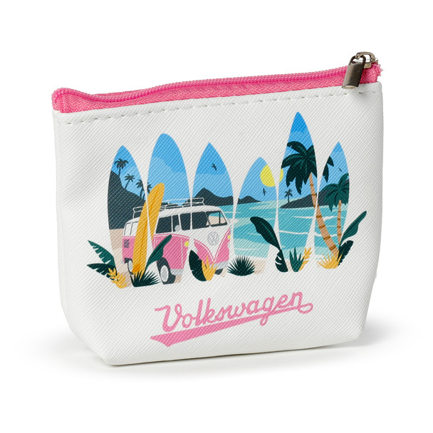 Volkswagen Campervan Waves Are Calling Surfboard PVC Coin Purse