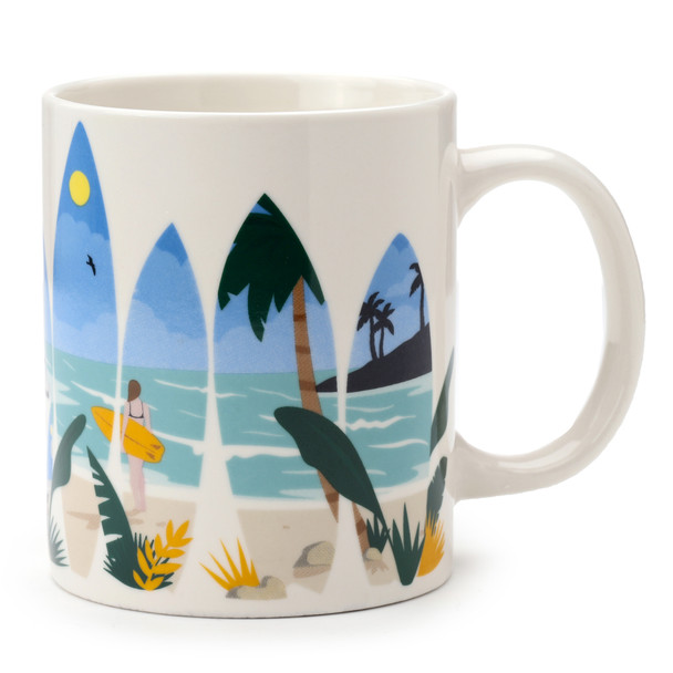 Volkswagen Campervan Waves Are Calling Porcelain Mug