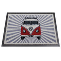 Red Front Facing VW Campervan Stripes Doormat