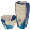 Volkswagen Blue Campervan Bamboo 8 Piece Bundle - 4 Bowls and 4 Cups