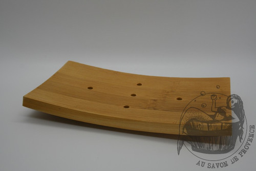 Curve Bamboo Soap Dish with Drainage Holes