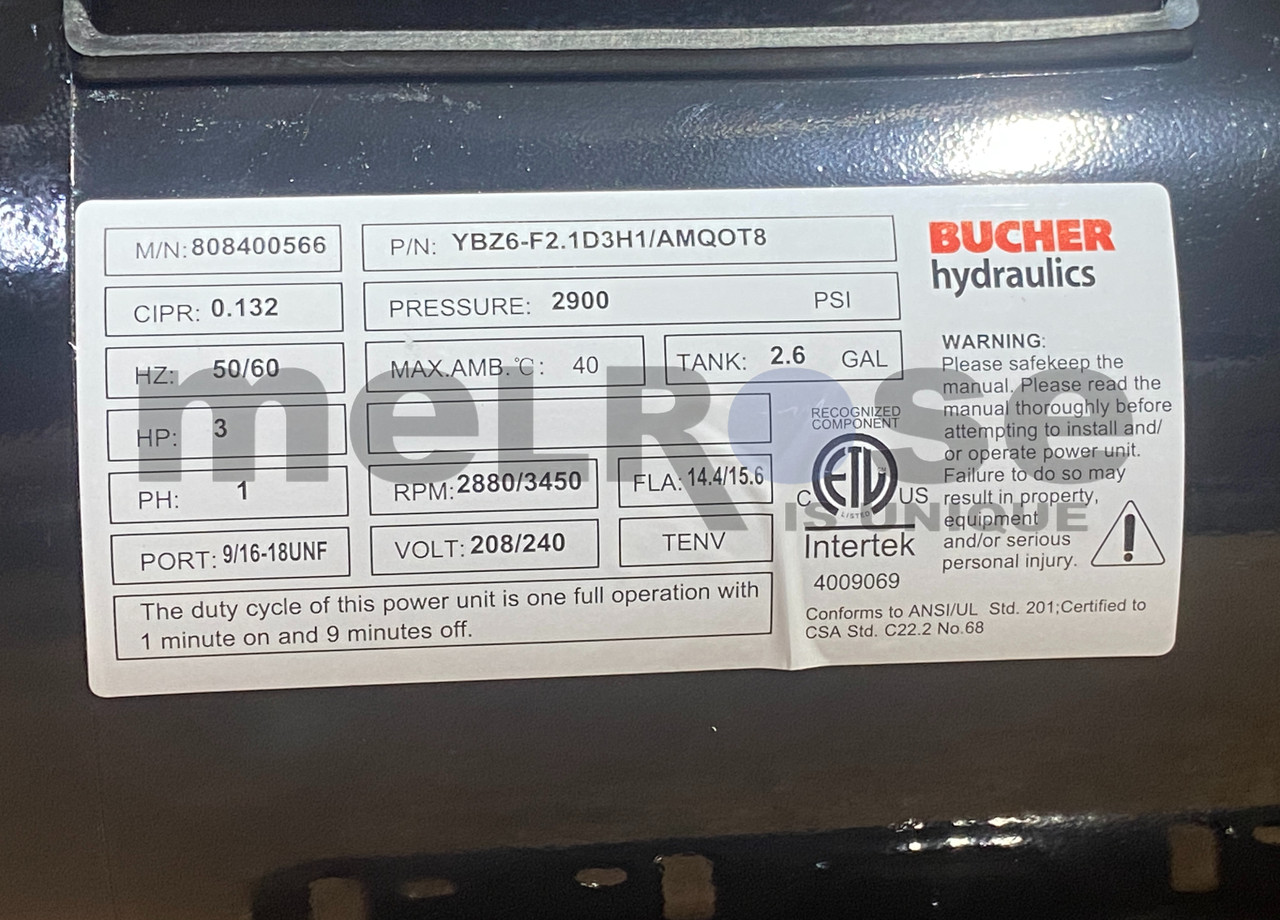 AB-9367-DLH Bucher Wuxi-Deli Power Unit for Challenger Lift Single