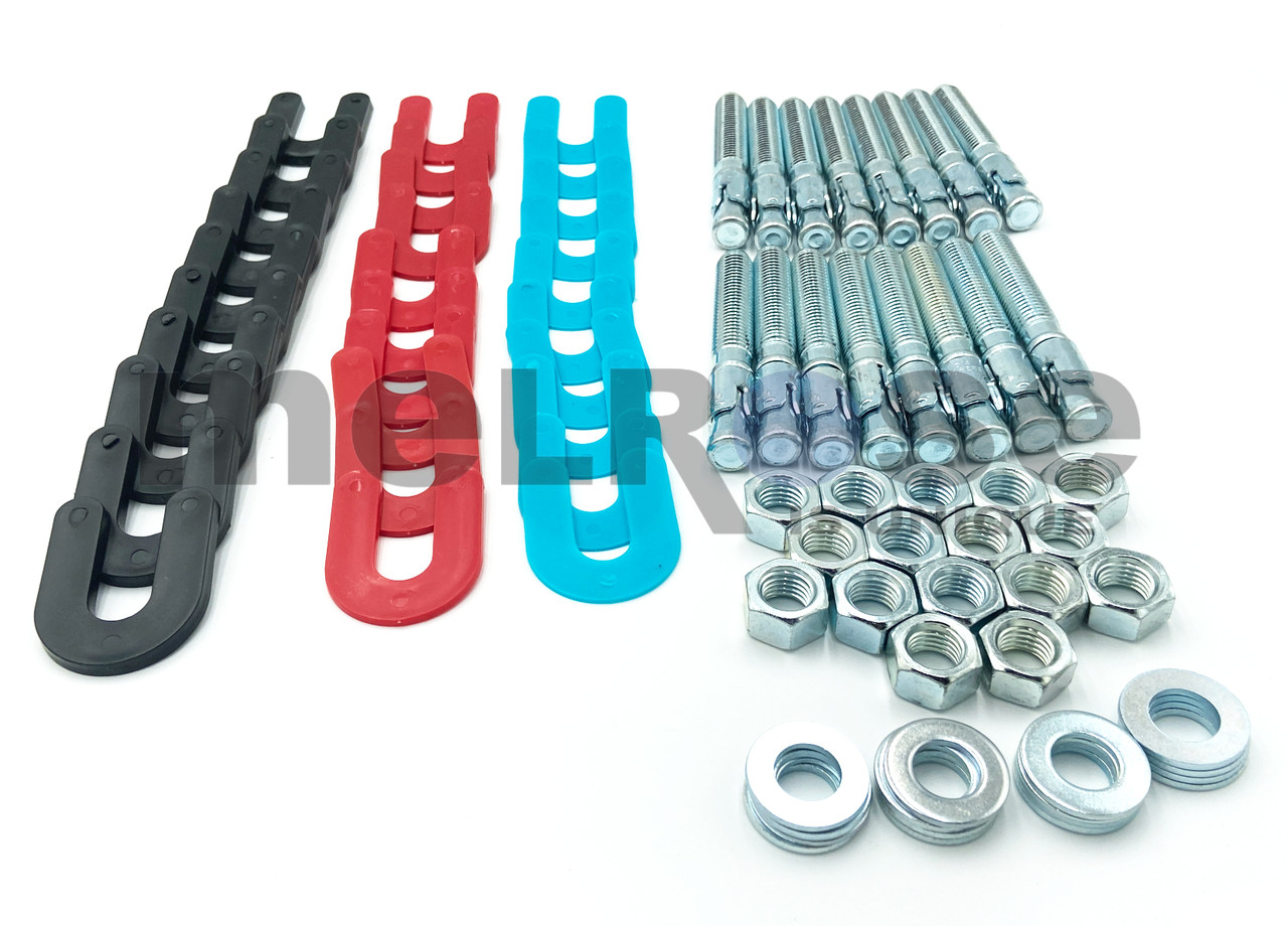 3/4" x 5-1/2" Full Thread Wedge Anchors w/hardware + 30 Shims Combo Kit (16 PC)