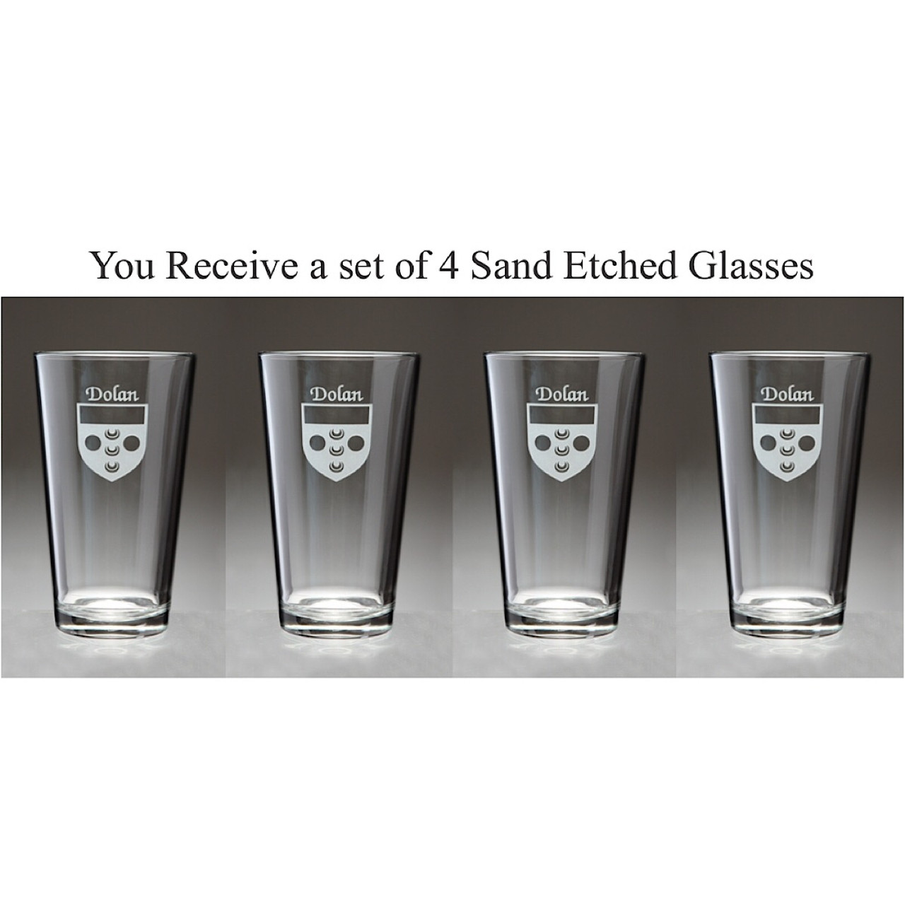 Irish Coat of Arms Beer Can Glass - Set of 4