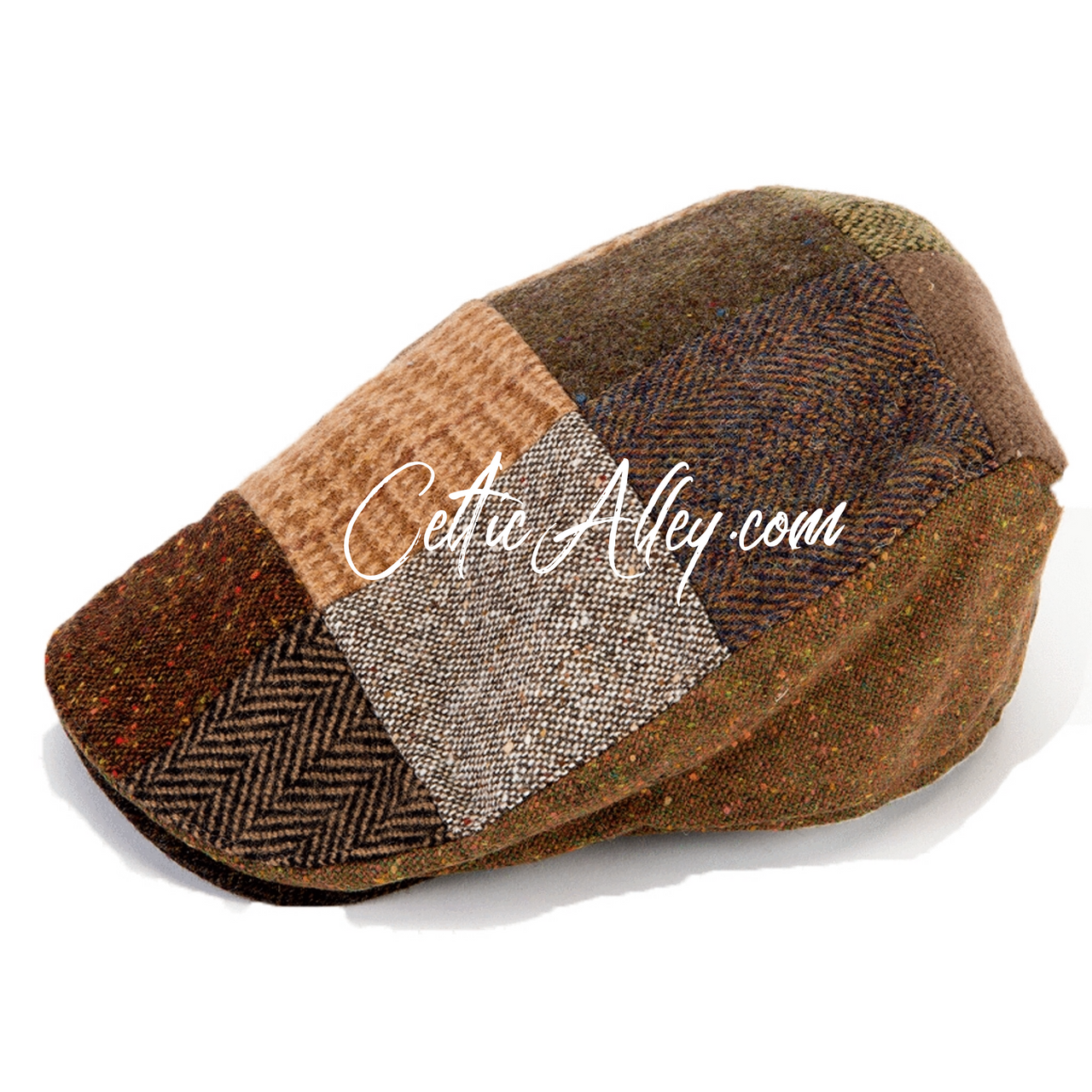 Hanna Hat Donegal IRISH Tweed Touring Cap in Brown Patch Hand Made
