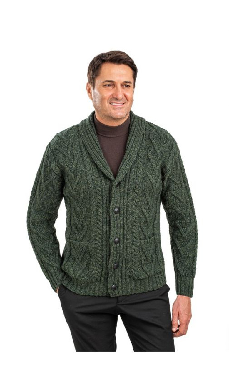 Green clearance mens cardigan