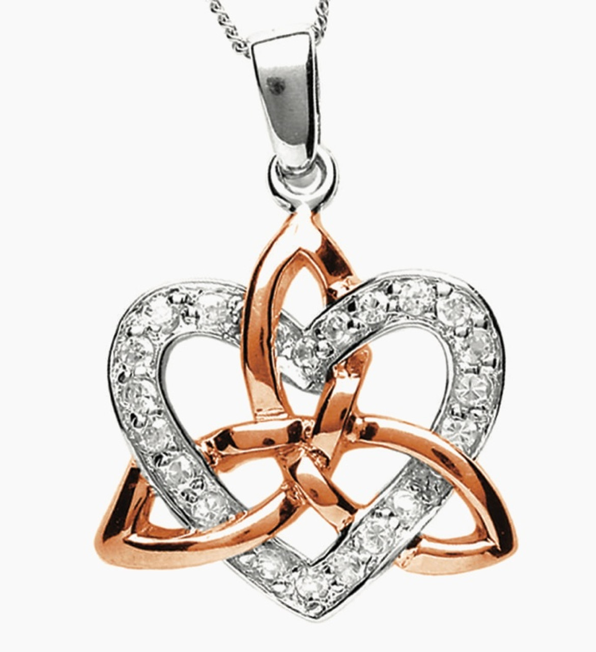 Pure Silver Rose Gold Necklace for Sister