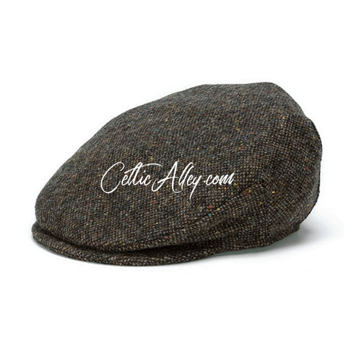 Hanna Hats of Donegal Tweed Vintage Cap in BROWN Salt & Pepper HandMade in Ireland