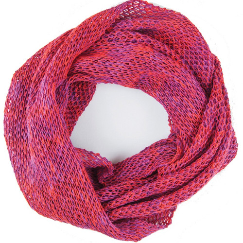 Infinity Scarf Orkney Snood Made by Bill Baber Knitwear in the Color Candy Pink & Purple in 100% Irish Linen