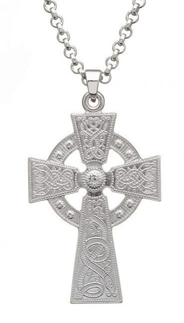 Celtic Warrior Shield Cross - Large Version In Sterling Silver by BORU