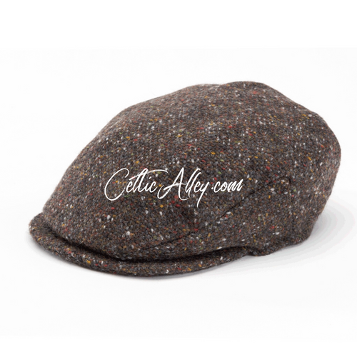 Hanna Hats of Donegal Tweed Vintage Cap in CHOCOLATE  HandMade in Ireland