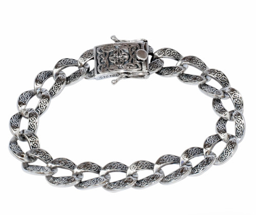 Knife Edge Bar Tennis Link Bracelet with Alternating Pavé - Lizzie Mandler