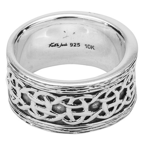 Sterling Silver Barked "Scavaig" Ring in sizes 5-15 by KEITH JACK PRS8371