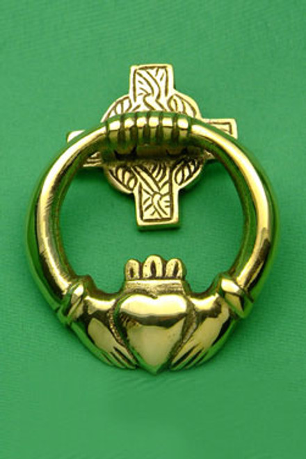 Brass Door Knocker Claddagh Medium 