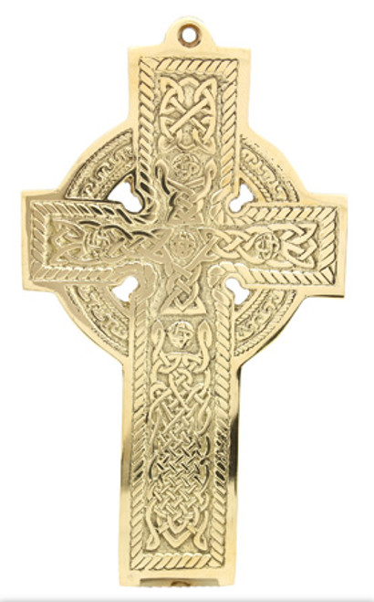 Brass Flat Cathedral Cross - Medium 