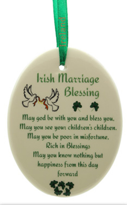 Oval Irish Marriage Blessing Fine Bone China Ornament 