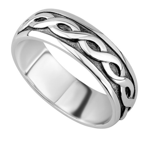 Sterling Silver Mens Celtic Band Wide Ring S2649