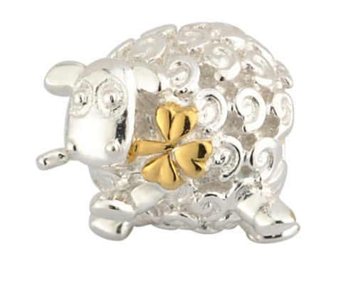 Sterling Silver & Gold Plating Sheep Bead S80172