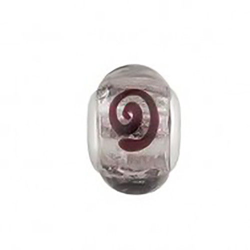 Sterling Silver Clear Glass Celtic Swirl Bead S8958