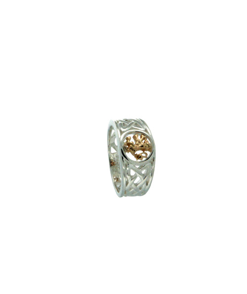 Sterling Silver and 10k Lion Rampant Ring (Tapered)   Sizes 5-13 by KEITH JACK PRX3632