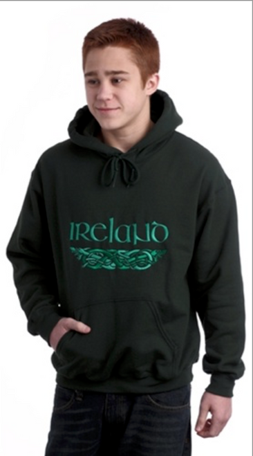 Irish Dragons Hooded Sweatshirt in Forest Green