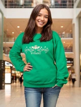 Ladies Claddagh Crew Sweatshirt in Kelly Green 
