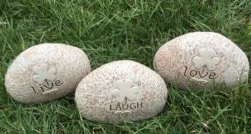 Shamrock Garden Stones - Live Laugh Love 3 Piece Set