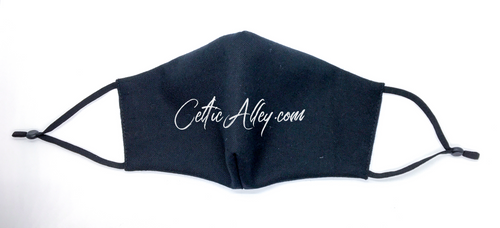 Kilt Material 100% Pure New Wool In Plain Black Fitted Face Mask HandMade In Scotland Kilt Material 100% Pure New Wool In Plain Black Fitted Face Mask HandMade In Scotland