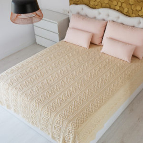 King Size Irish Cable Knit Throw