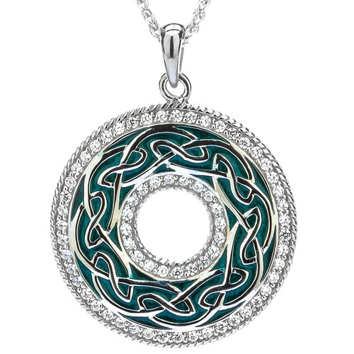 Sterling Silver Green Enamel CZ Window to the Soul Pendant by Keith Jack PPE6247-GR Sterling Silver Green Enamel CZ Window to the Soul Pendant by Keith Jack PPE6247-GR