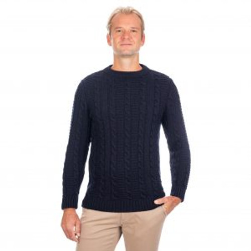 Mens Crew Neck Sweater in Navy