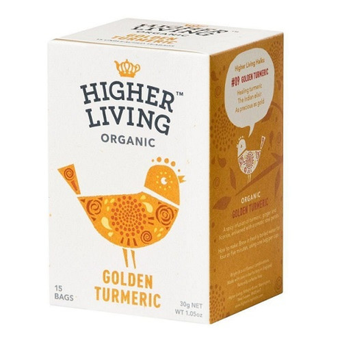 Higher Living Tea Organic Golden Tumeric 15 count, 30g 