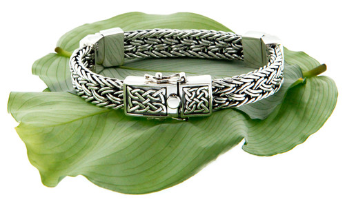 Sterling Silver Celtic Weave Eternity Hinged Bracelet PBS7444  by KEITH JACK in  sizes 7” to 9.5”