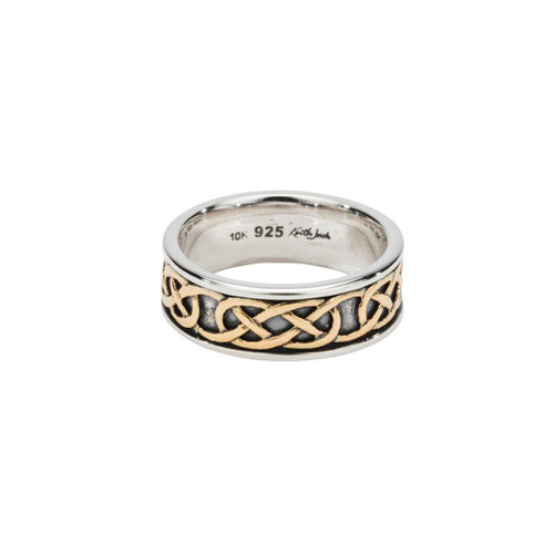 Sterling Silver Oxidization and 10k Yellow Gold Love Knot "Belston" Ring in sizes 5-13 by KEITH JACK PRX5953
