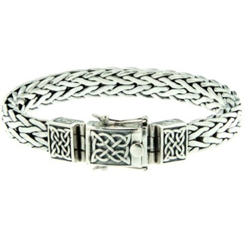 Sterling Silver Heavy Celtic Square Dragon Weave Bracelet PBS7800  by KEITH JACK in  sizes 7” to 9.5”