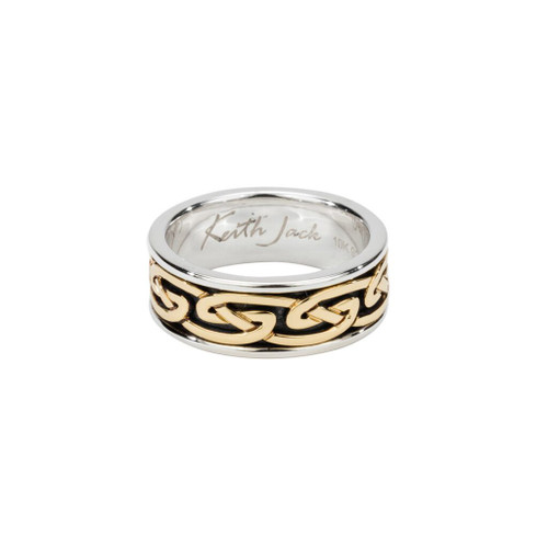Sterling Silver and 10k Yellow Gold Raised Eternity Knot "Laro" Ring in sizes 5-15 by KEITH JACK PRX8002