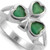 S/S Ladies Shamrock Ring with Green Stone