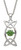 Damhsa Trinity with Green Dancing CZ - Pendant In Sterling Silver by BORU