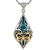 Sterling Silver and 10k Sky Blue Enamel and White CZ Cocooned Butterfly Small Pendant  By Keith Jack